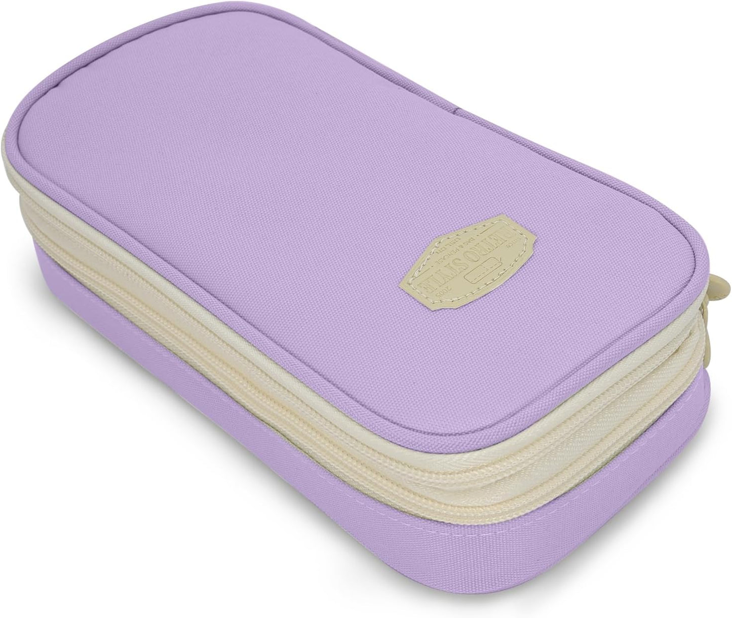 Large Capacity Pencil Case - Durable Zipper Aesthetic Pen Pouch, Big Storage Organizer for School, Office & Travel - Waterproof & Multi-Use (Purple)