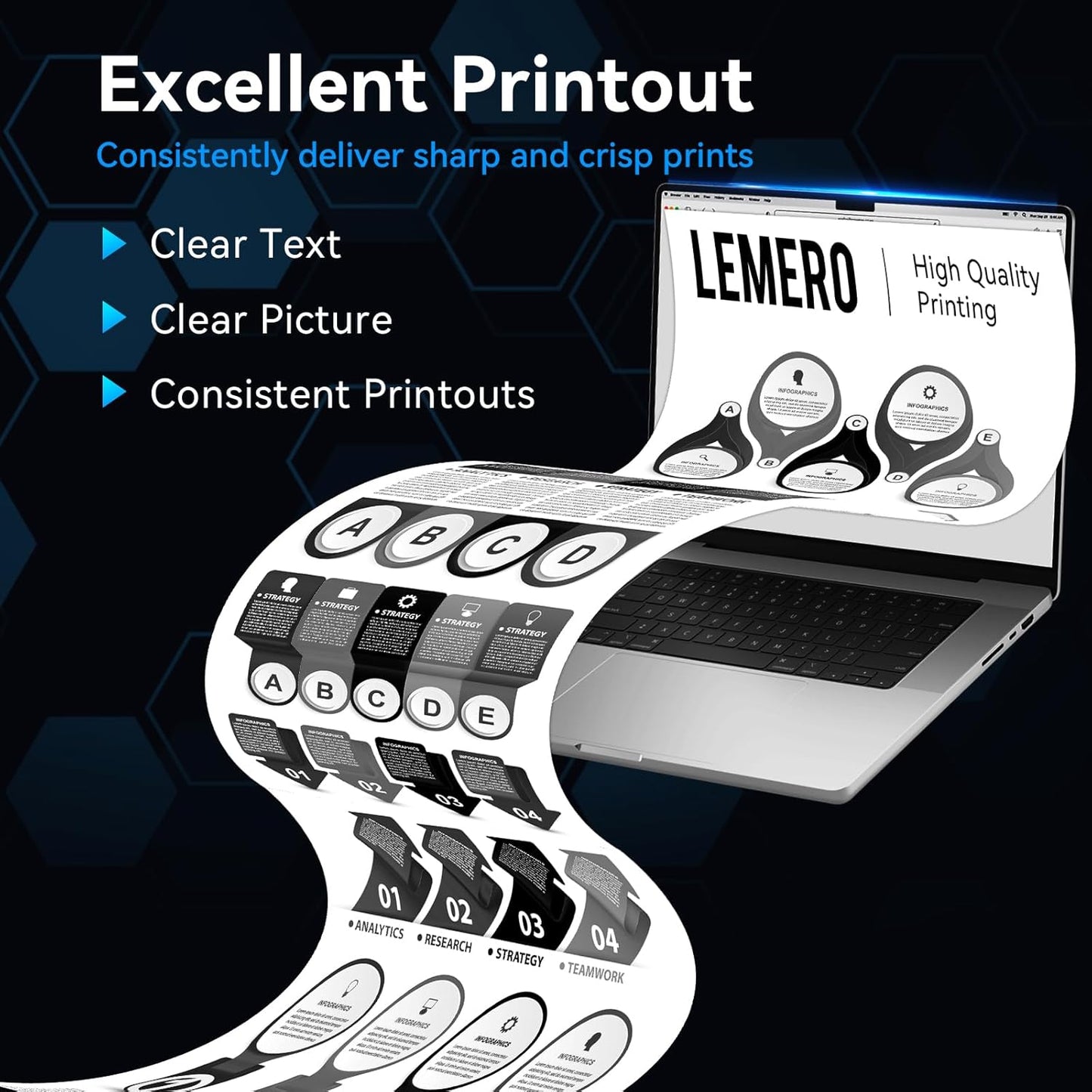 LEMERO Compatible Toner Cartridge Replacement for Brother TN830XL TN830 TN-830 Black High Yield Toner Cartridge Work with DCP-L2640DW HL-L2460DW HL-L2480DW HL-L2405W MFC-L2820DW Printer 830XL 2-Black