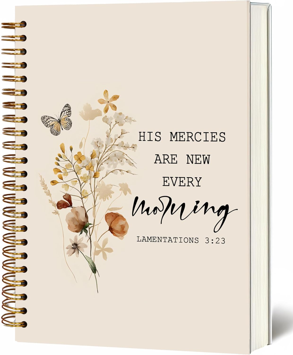 YOU FOUND ME Bible Journal, A5 Spiral Christian Journal with Floral Notebook, HIS MERCIES ARE NEW EVERY MORNING, Bible Verse Gifts for Women Birthday Christmas, Sunday School, Office Supplies