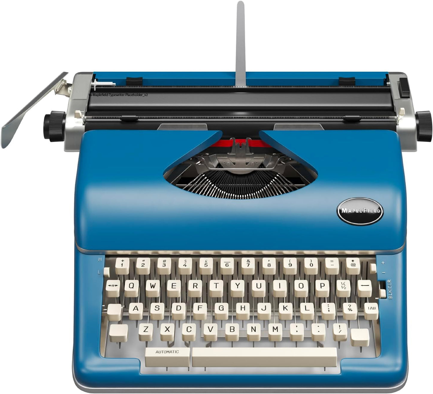 Maplefield Manual Typewriter - Blue - Retro Vintage Look - Working Manual Typewriter & Word Processor - Home Office Desk Decor