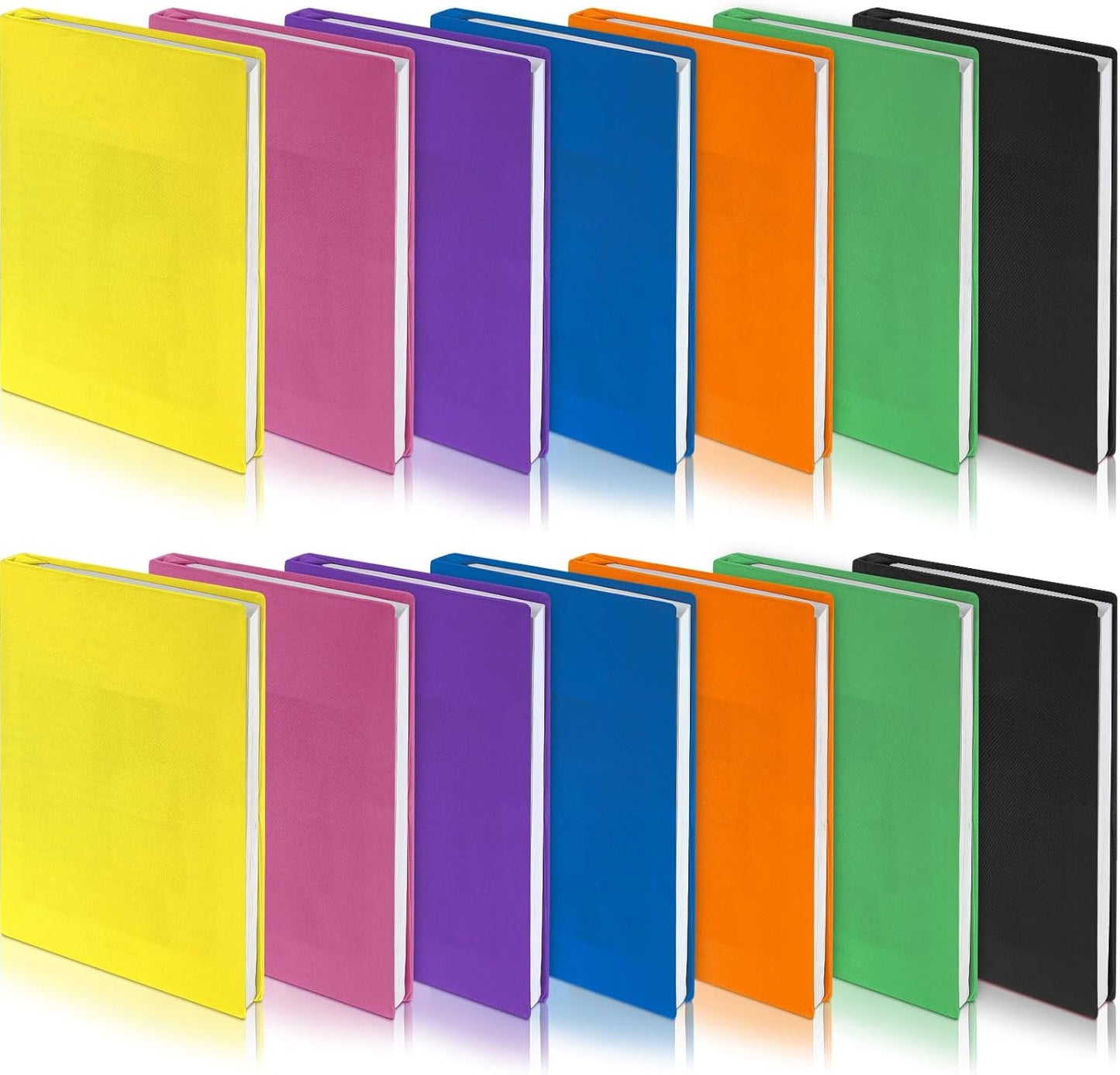 Sherr 14 Pcs Stretchable Book Covers 14.5 x 9 Inch Book Covers Stretchy Durable Book Protector Washable Reusable Textbooks Book Cloth for Classroom Most Hardcover Book About 9 x 12 Inch (Bright Color)
