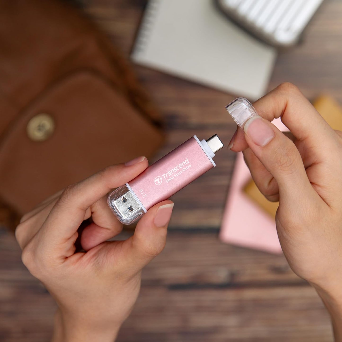 Transcend 512GB External SSD, Up to 1,050MB/s, Dual USB Flash Drive for iPhone&iPad&Mac, Windows&Android, Tablet&PC, Smart TV, USB 3.2 Gen 2 Thumb Drive Photo Stick, 2-in-1 Type C &Type A Memory Stick