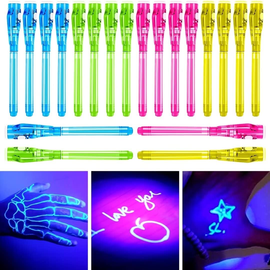 20 Pieces Invisible Ink Pen with UV Light Spy Pen Magic Marker for Kids Party Favors Ideas Gifts Easter Day Halloween Christmas Gifts