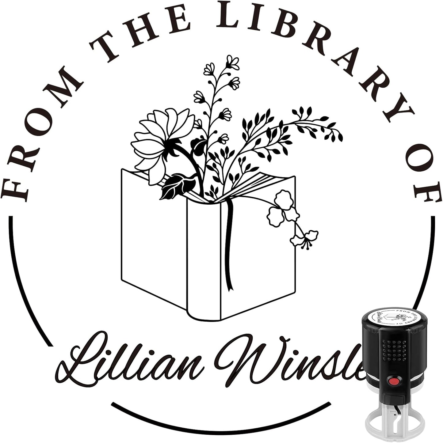 Custom Self-Inking Stamps | Personalized Book Stamp Gift for Book Lovers | 5 Ink Colors (Style12)