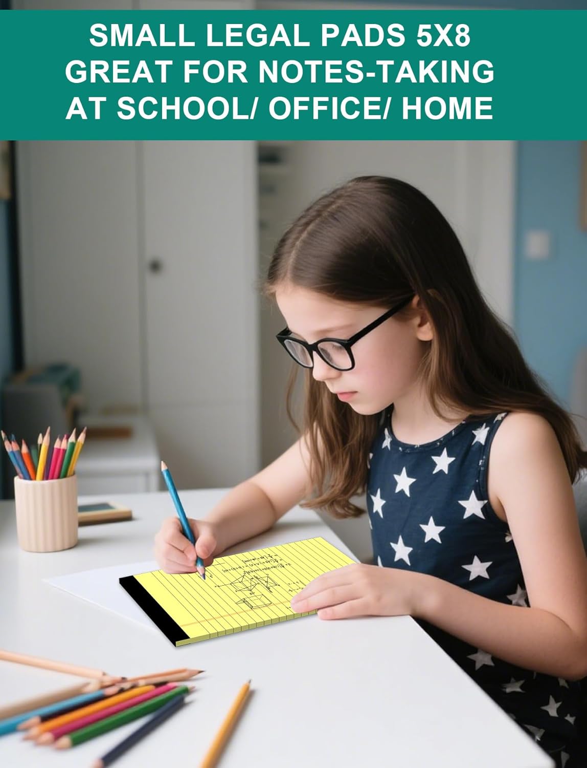 Legal Pads 5x8 Inch 12 Pack Yellow Note Pads 5x8 College Ruled Notepad,Small Notepads 5x8 Inch Small Yellow Legal Pads Notes Paper Tear off Notepad 5 x 8 In 30 Sheets per Writing Pad for School Office