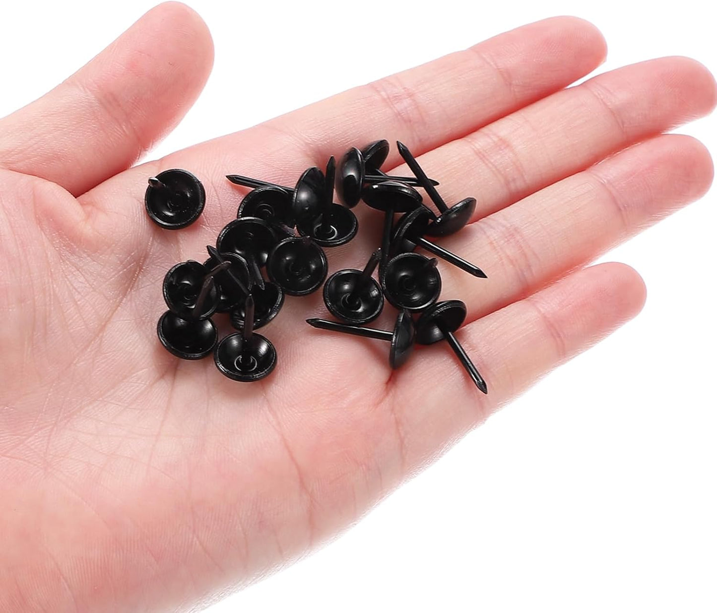 uxcell Upholstery Tacks Nail Pins Furniture, 250Pcs 9.5x17mm Thumb Tack Pins Assortment Kit Carbon Steel for Home Sofa DIY Decorative Nail Heads Nails, Black