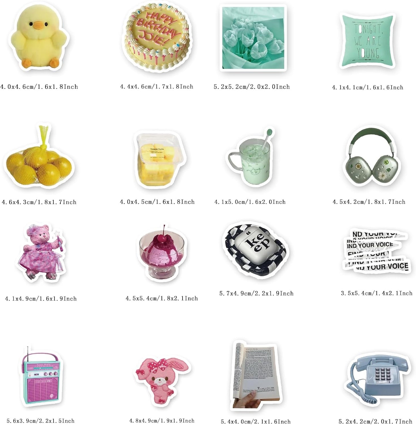 240 Pcs Colorful Aesthetic Stickers for Scrapbooks,Cute Vinyl Stickers with 4 Different Colorful Themes for Water Bottles Laptop Stickers Skateboard Notebooks Phone Kindle