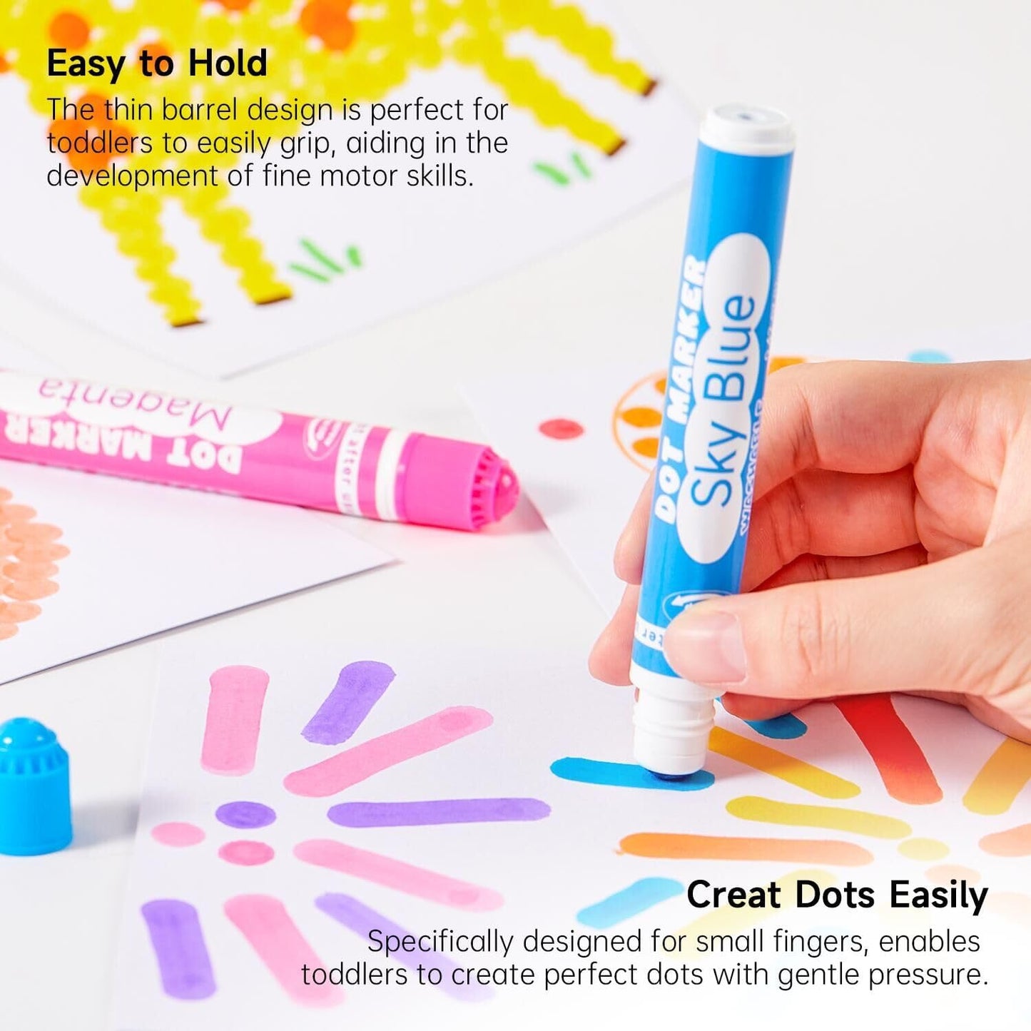 Shuttle Art Dot Markers, 15 Colors Washable Dot Markers for Toddlers,Bingo Daubers Supplies for Kids Preschool Children, Non Toxic Water-Based Bingo Daubers