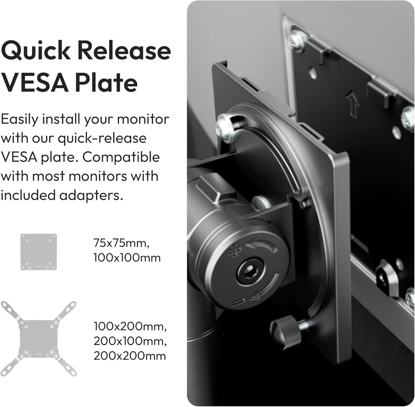 Pixio PS2S Titan Black Ultrawide Mega Heavy-Duty Premium Single Monitor Arm Stand fits up to 57 inch Monitors Holds up to 59.4lbs VESA Compatible Integrated Cable Management