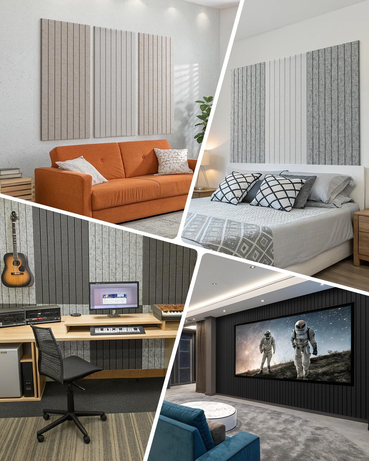 Soundsbay Large Cork Board, 71" x 47" Bulletin Board, 3 Pack Felt Wall Tiles Self-Adhesive, Pin Board for Walls Office Home Classroom Decor