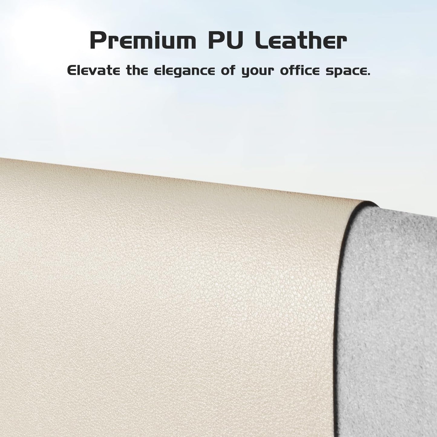 Aothia Leather Desk Pad Protector, Office Mat, Large Mouse Pad, Laptop Pad, Non-Slip PU Leather Blotter, Waterproof Writing Pad for Office and Home (Beige, 47" x 17")