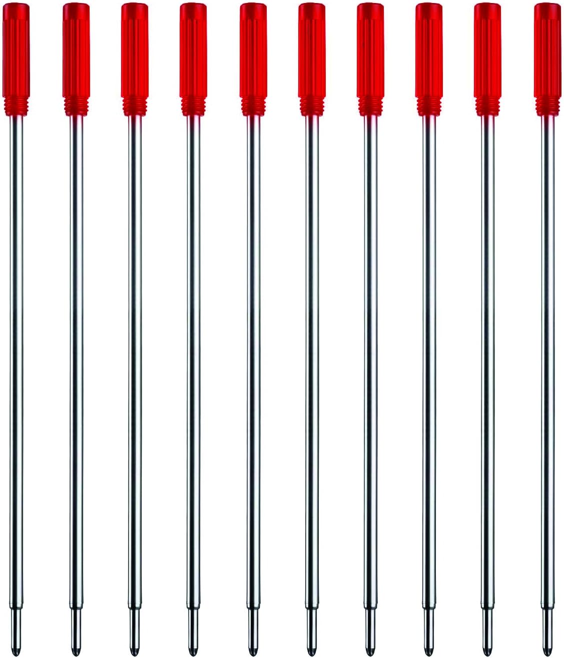 Red Ink Refills (10pcs), Replaceable Pens Refills, 1mm Medium Tip - Red