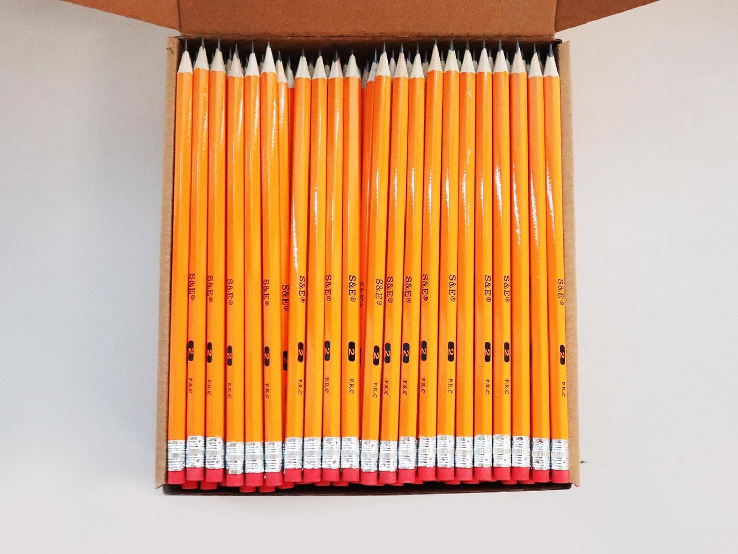 S & E TEACHER'S EDITION Woodcased #2 Pencils, Pre-sharpened, 2 HB Lead Bulk Box Pencil, No. 2, Yellow Pencils with Erasers, Back to school, 200 Count