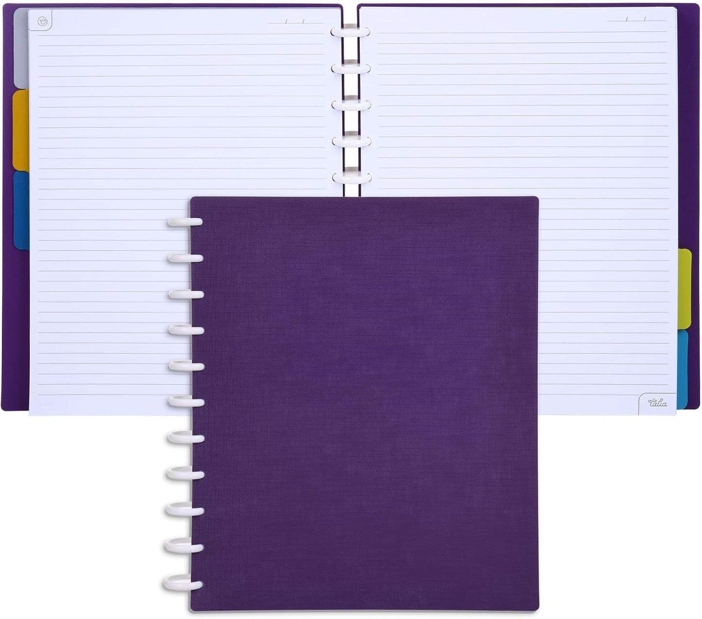 Talia Discbound Notebooks, Planner, Customizable, (Strong Purple, Letter (8.5in x 11in))