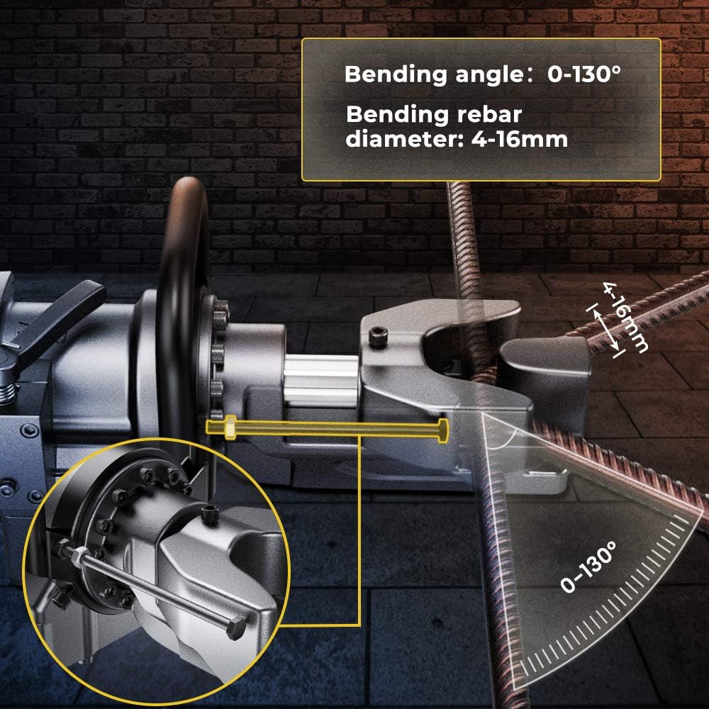 Anbull 900W Electric Rebar Bender,Hydraulic Rebar Bending Maching Bending up to 5/8 Inch #5 16mm Rebar, Bending Angle 0-130 Degrees Rebar Bending Machine with Positioning Bolt