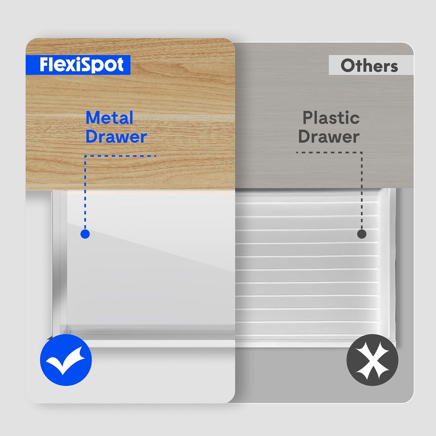 FLEXISPOT Comhar 55" Electric Standing Desk with Drawers, Quick Assembly Home Office Sit Stand Desk with Storage & USB Charging, Computer Workstation for Home Office (55" Wood, Dark Walnut/Black)