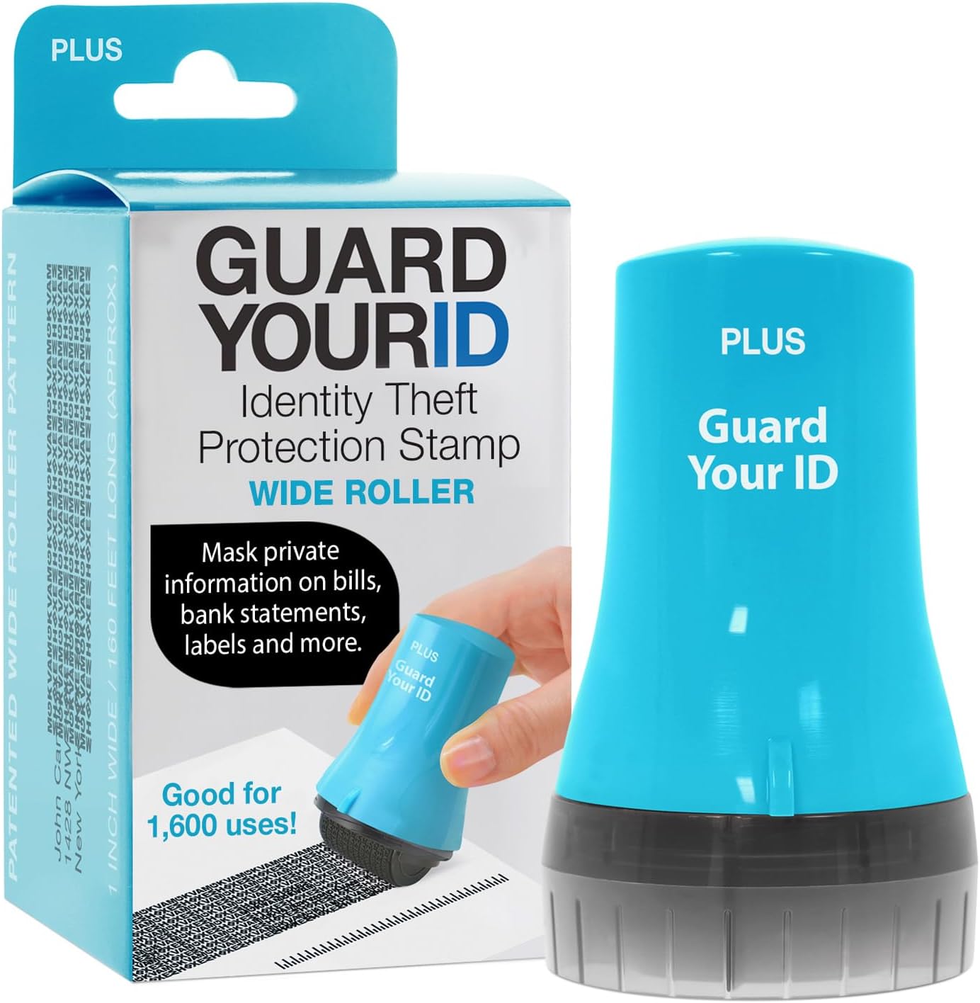Guard Your ID Wide Advanced Roller 2.0 Identity Theft Prevention Security Stamp Turquoise