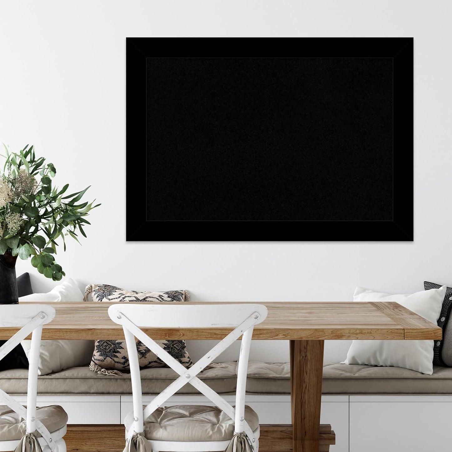 Amanti Art Black Cork Board for Wall, 29x41 Vision Board with Black Wood Frame, Large Corkboard Office Decor for Home Organization, Casual Corkboard Pinboard to Display Items for Home Organization in