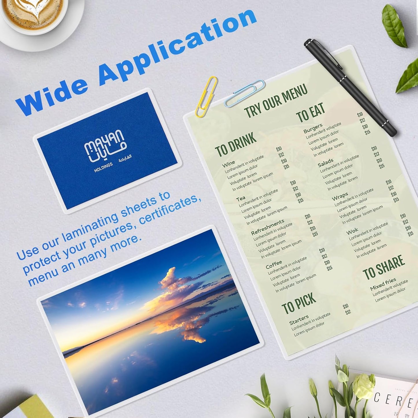 1000 Pack Laminating Sheets, 5Mil 9" x 11.5" Laminating Pouches，5Mil Clear Thermal Lamination Sheet Paper for Laminator, Holds 8.5 x 11 Inch Sheets