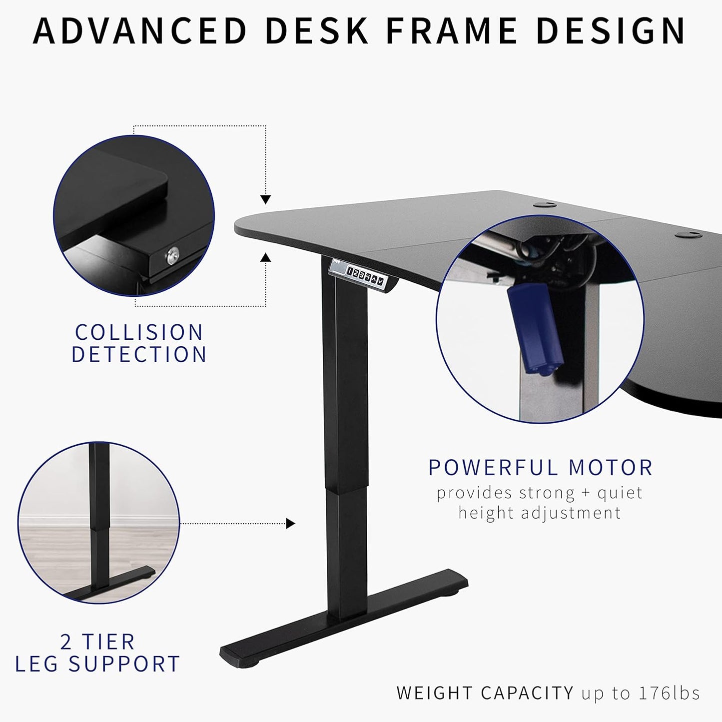 VIVO Electric 63 x 32 in Standing Desk, Memory Height Adjustment, 1B Series, Dark Gray Top Gray Frame, DESK-KIT-1G1G
