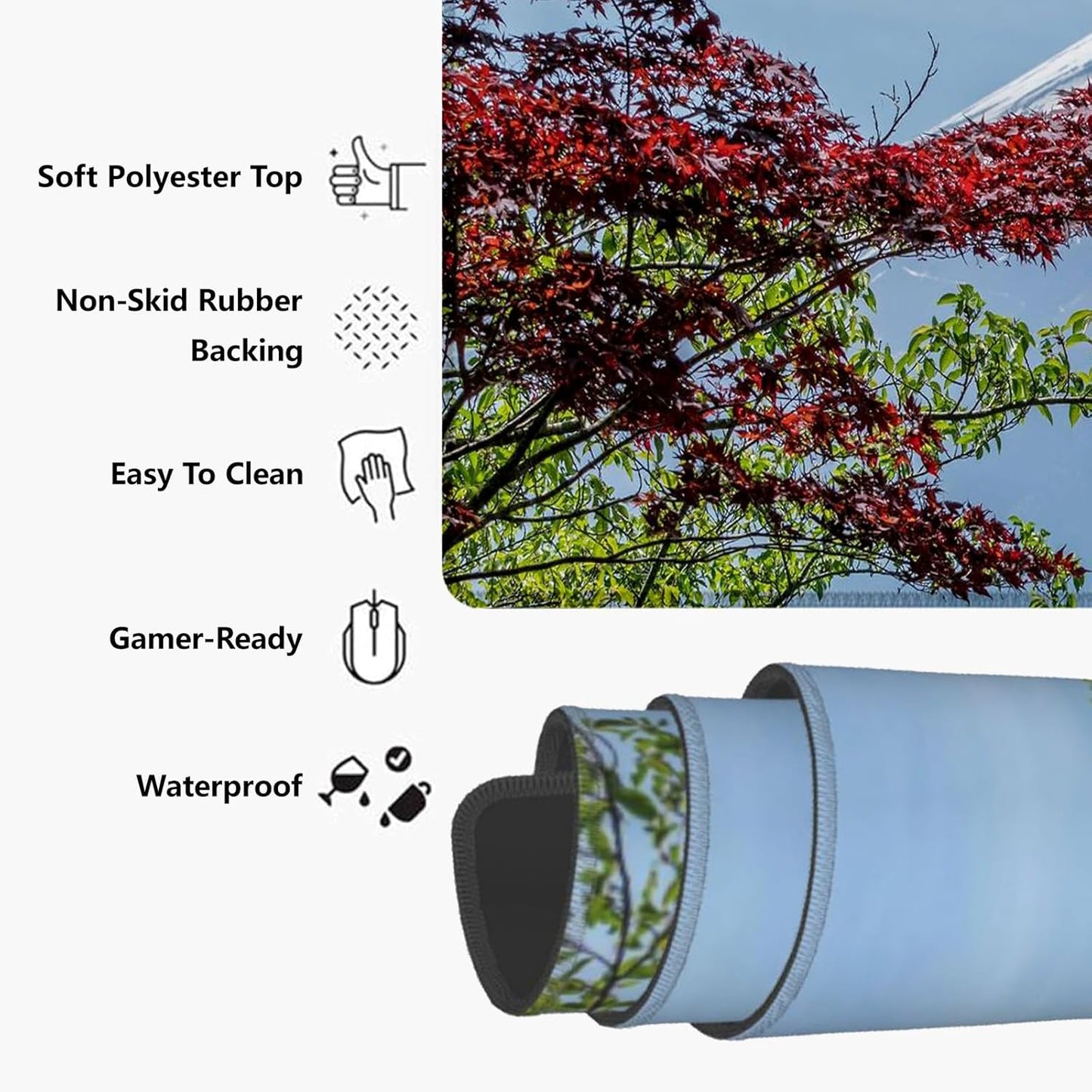 Fox Gaming Mouse Pad Gifts 31.5" x 11.8", Non-Slip Rubber Base MousePads for Computers Laptop School Office Home Accessories Decor, Mouse Pad, Keyboard Desk Mat