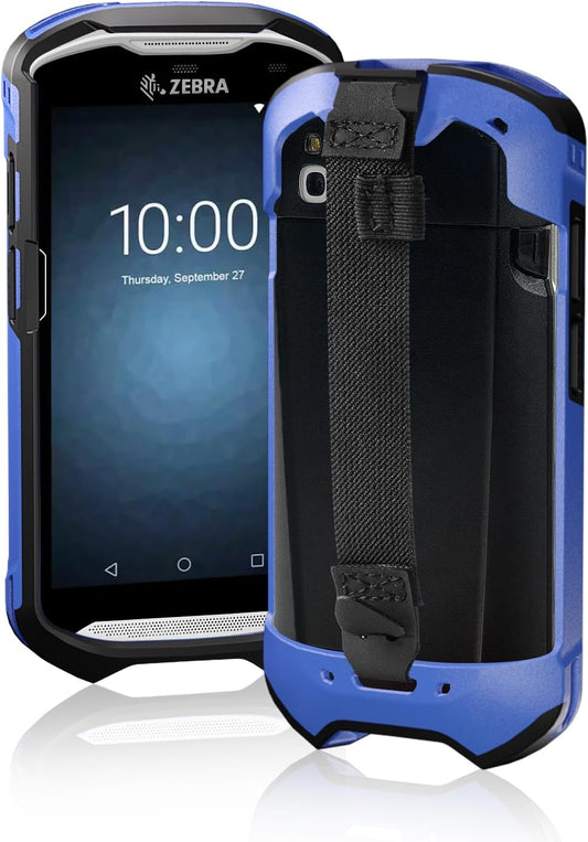 TC51 TC52 TC56 TC57 TC510K Case with Hand Strap - Protective & Ergonomic for Zebra Handheld Barcode Scanners SG-TC5X-EXO1-01 SG-TC5X-EXONHS-01 (Blue)
