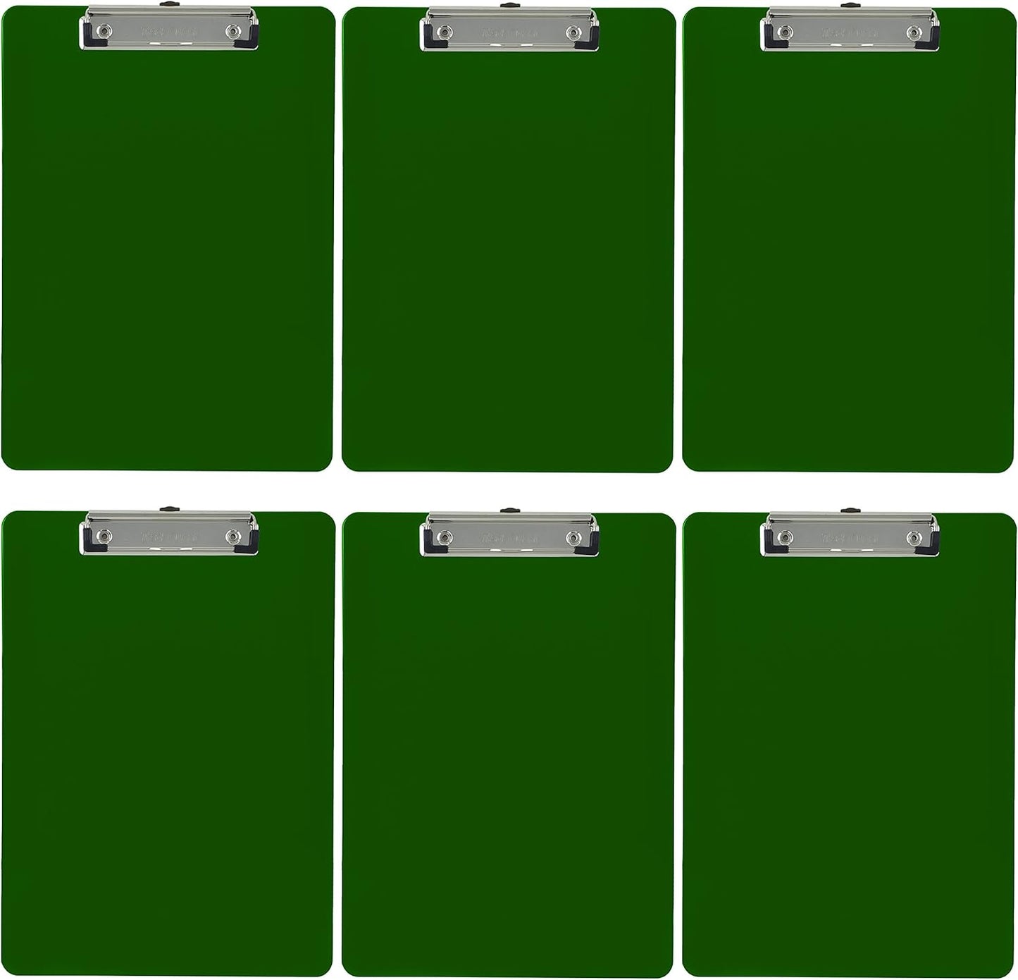 Trade Quest Plastic Clipboard Opaque Color Letter Size Low Profile Clip (Pack of 6) (Green)
