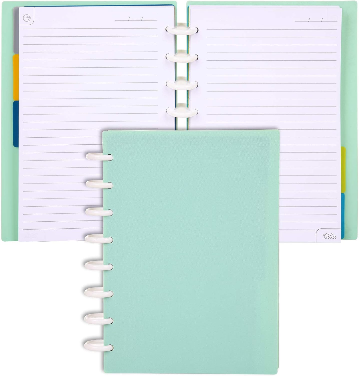 Talia Discbound Notebooks, Planner, Customizable, (Sage Green, Junior (5.5in x 8.5in))