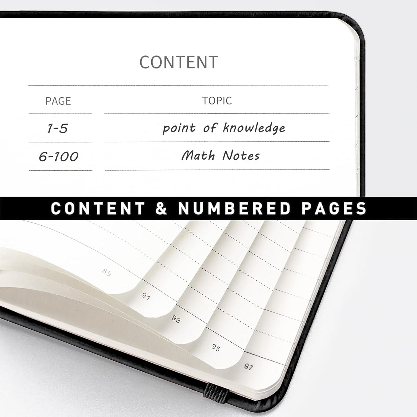 RETTACY Spiral Journal Notebook, 110 Numbered Pages, A4 Large Size (8.5'' x 11''), for Men & Women, Journaling, Writing, Work & Office, Leather Hardcover, 100 GSM Thick Paper (Black)