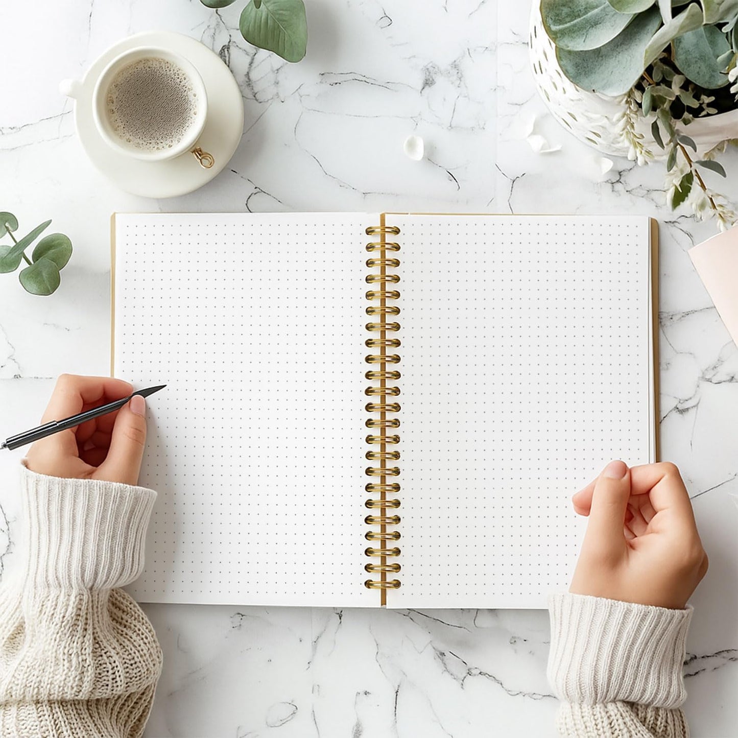 Guymn Highland Cow Notebook, Floral Highland Cow Journal for Writing, Farmhouse Rustic Floral Heifer Hardcover Spiral Notebooks 5.5x8.3 Inch