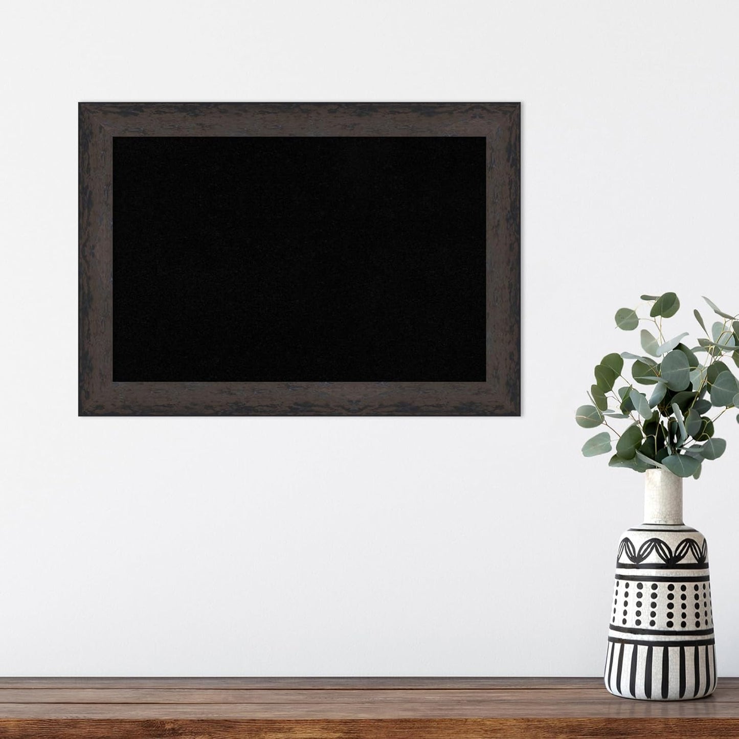 Amanti Art Black Cork Board for Wall, 15x21 Vision Board with Black Wood Frame, Small Corkboard Office Decor for Home Organization, Modern Corkboard Pinboard to Display Items for Home Organization in