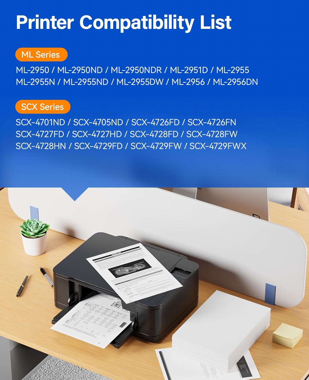 MLT-D103L Toner Cartridge Black 2Pack High-Yield Replacement for Samsung MLT-D103L D103L Compatible with Samsung ML-2950 ML-2955N ML-2956 SCX-4701ND SCX-4726FD SCX-4727FD SCX-4728HN SCX-4729FD Printer