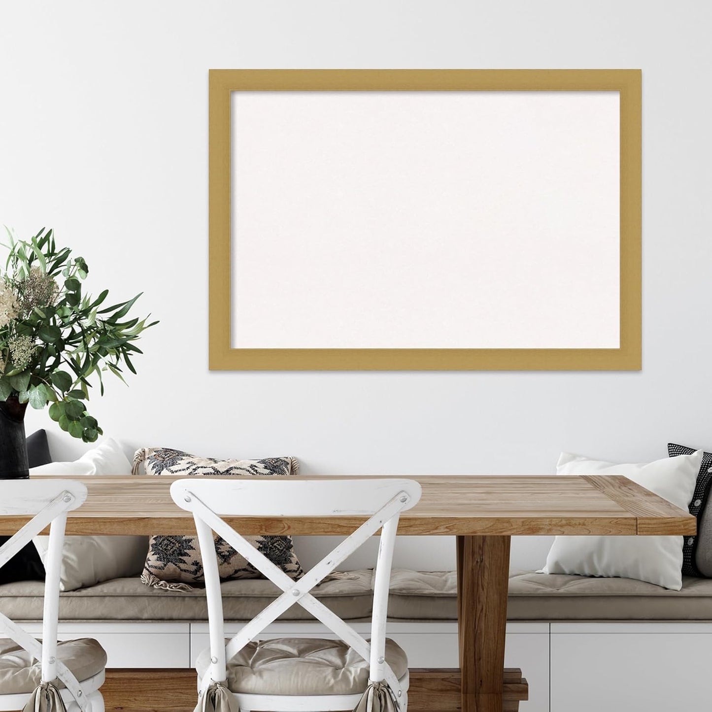 Amanti Art White Cork Board for Wall, 28x40 Vision Board with Gold Frame, Large Corkboard Office Decor for Home Organization, Casual Corkboard Pinboard to display items for home organization