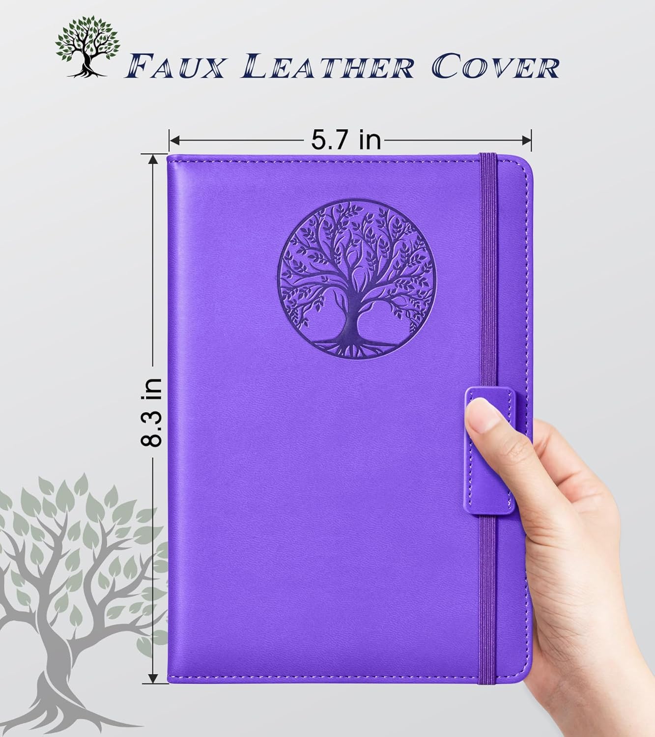 Lined Journal Notebook for Women Men,256 Pages A5 Hardcover Leather Journals for Writing,Travel,Business,Work & School,College Ruled Notebooks for Note Taking,Diary Notepad 5.7"×8.3" purple