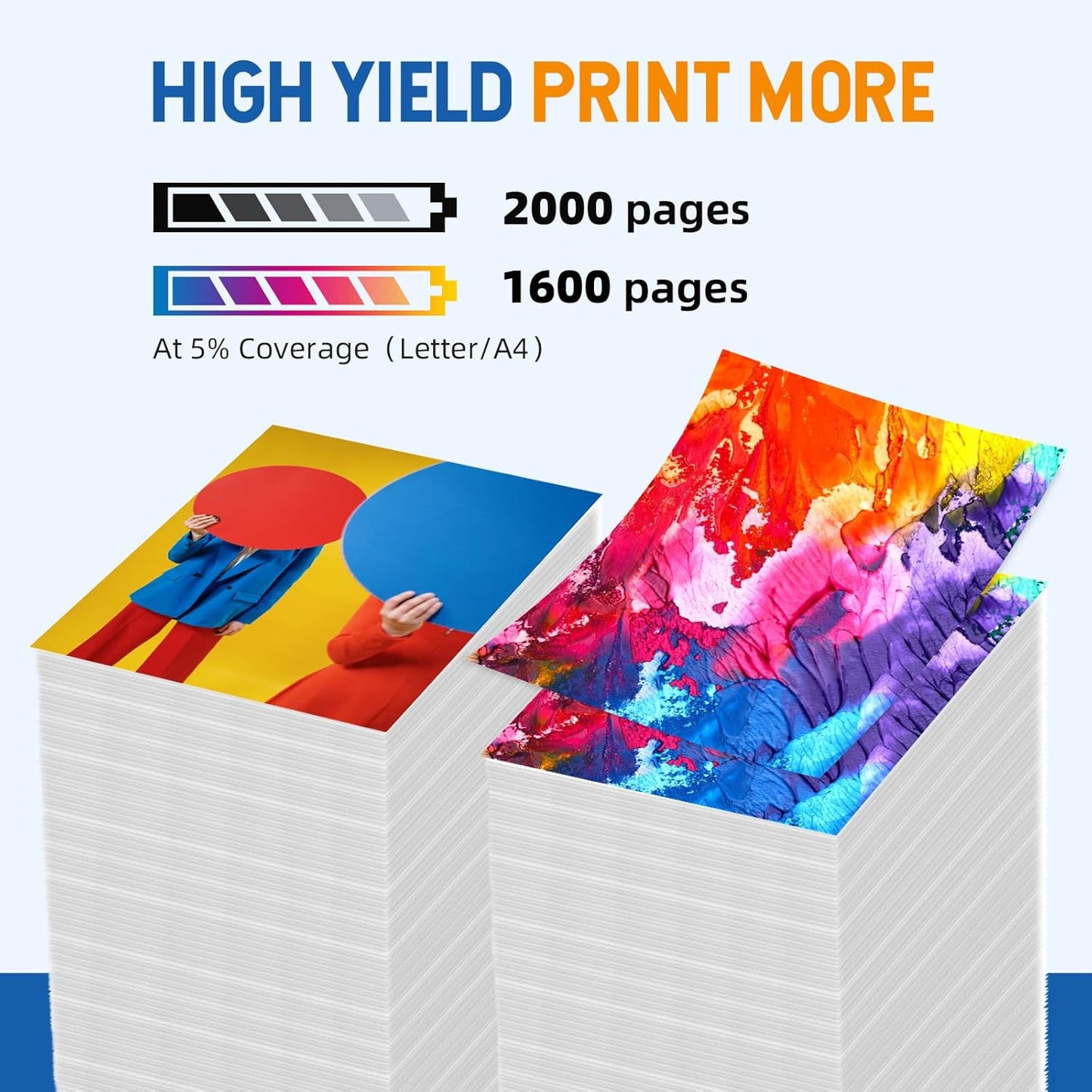 962XL Ink Cartridge Combo Pack Compatible for 962 Ink Cartridges Work with Officejet Pro 9015e 9015 9010 9018e 9025e 9012e 9018 9025 9020 9012 Printers 4 Pack (Black Cyan Magenta Yellow)