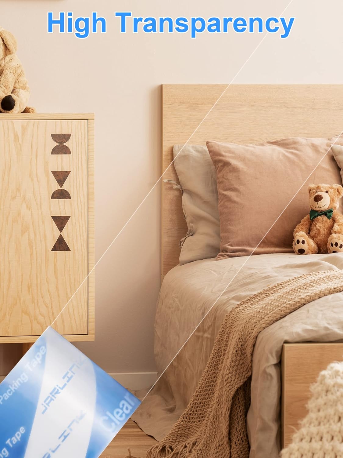 JARLINK Clearer Packing Tape 18 Rolls, Heavy Duty Packaging Tape for Shipping Packaging Moving Sealing, 2.7mil Thick, 1.88 inches Wide, 60 Yards Per Roll, 1080 Total Yards