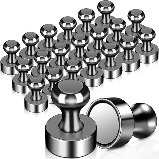 22 Pack Fridge Magnets, Black Strong Magnets for Whiteboard, Push Pin Magnets Refrigerator Magnets Small Strong Neodymium Magnet for Office, Classroom, Kitchen, Home