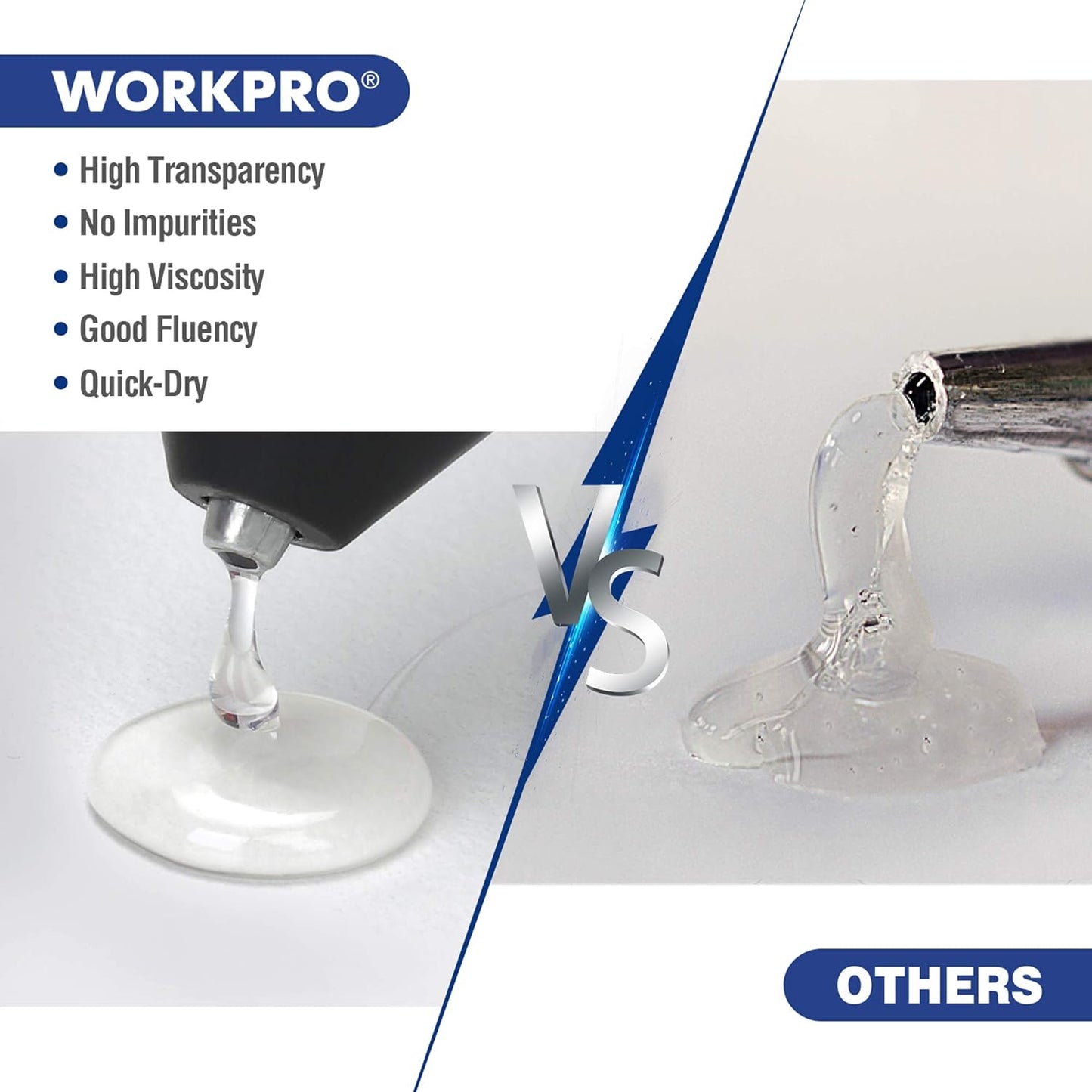 WORKPRO Full Size Hot Glue Sticks, 100-pack, 0.43x4 Inches, Compatible with Most Glue Guns, Multipurpose for DIY Art Craft General Repairs, Home Decorations and Gluing Projects