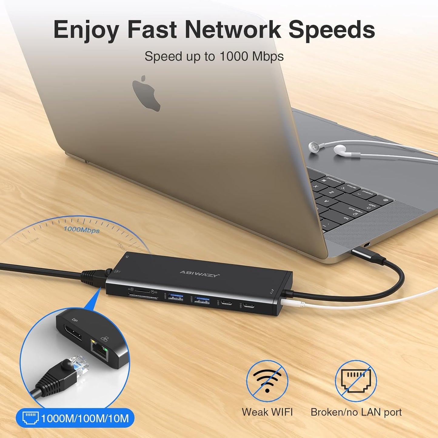 USB C Docking Station 3 Monitors USBC Hub Laptop Dual Monitor Multiport Adapter Dock Dongle,USBC to 2 HDMI,4K DisplayPort,PD Charging,Ethernet,7 USB-C/A Ports,SD/TF,Audio for Dell/HP/Lenovo(Black)