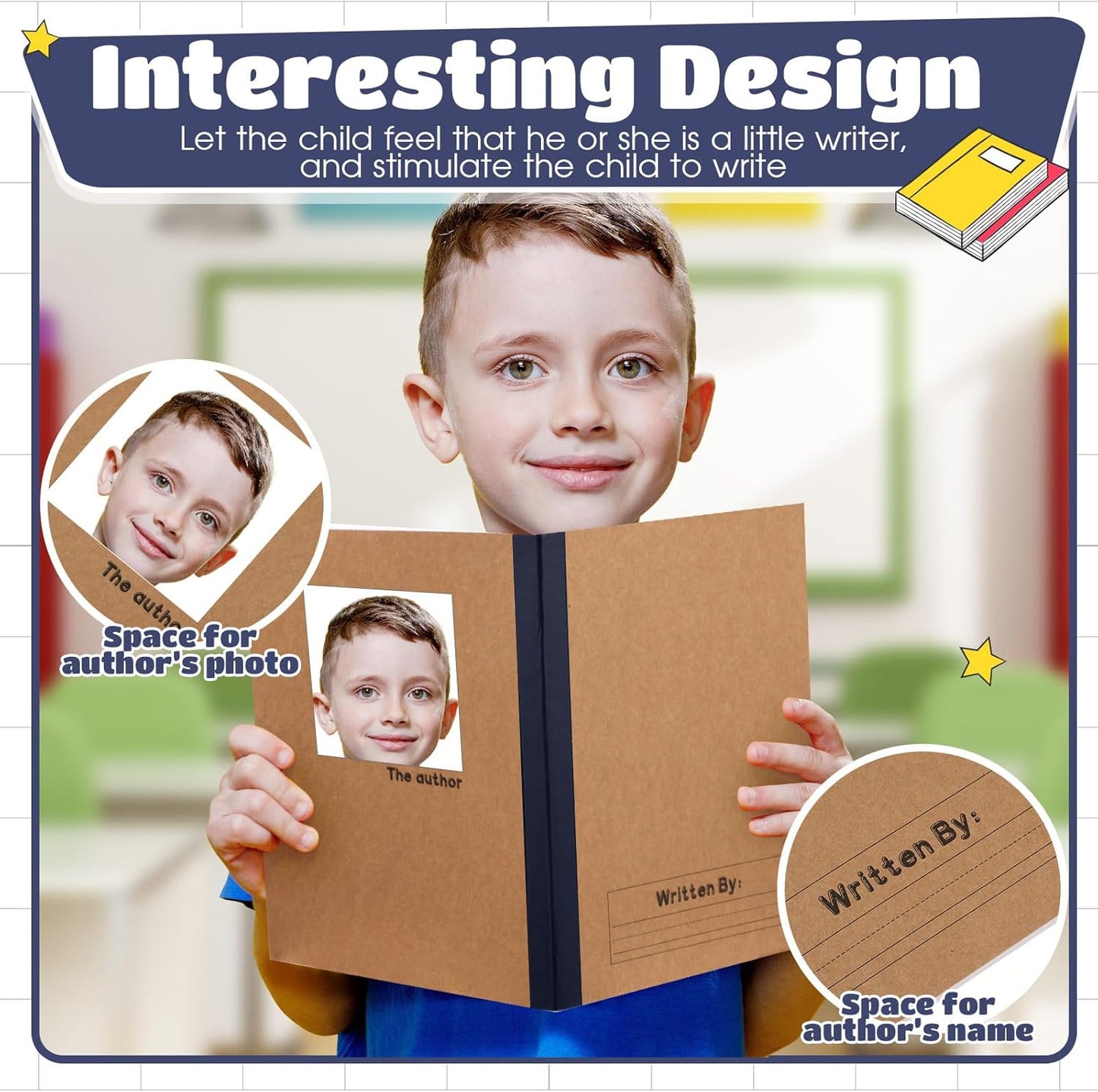 Henoyso 20 Pcs Primary Composition Notebook 9 3/4 x 7 1/2 Inch Kids Journal, Back to School Supplies, K-2 Primary Writing Notebook for Kids Student Draw and Write Story Journal (Jewel Tone Color)