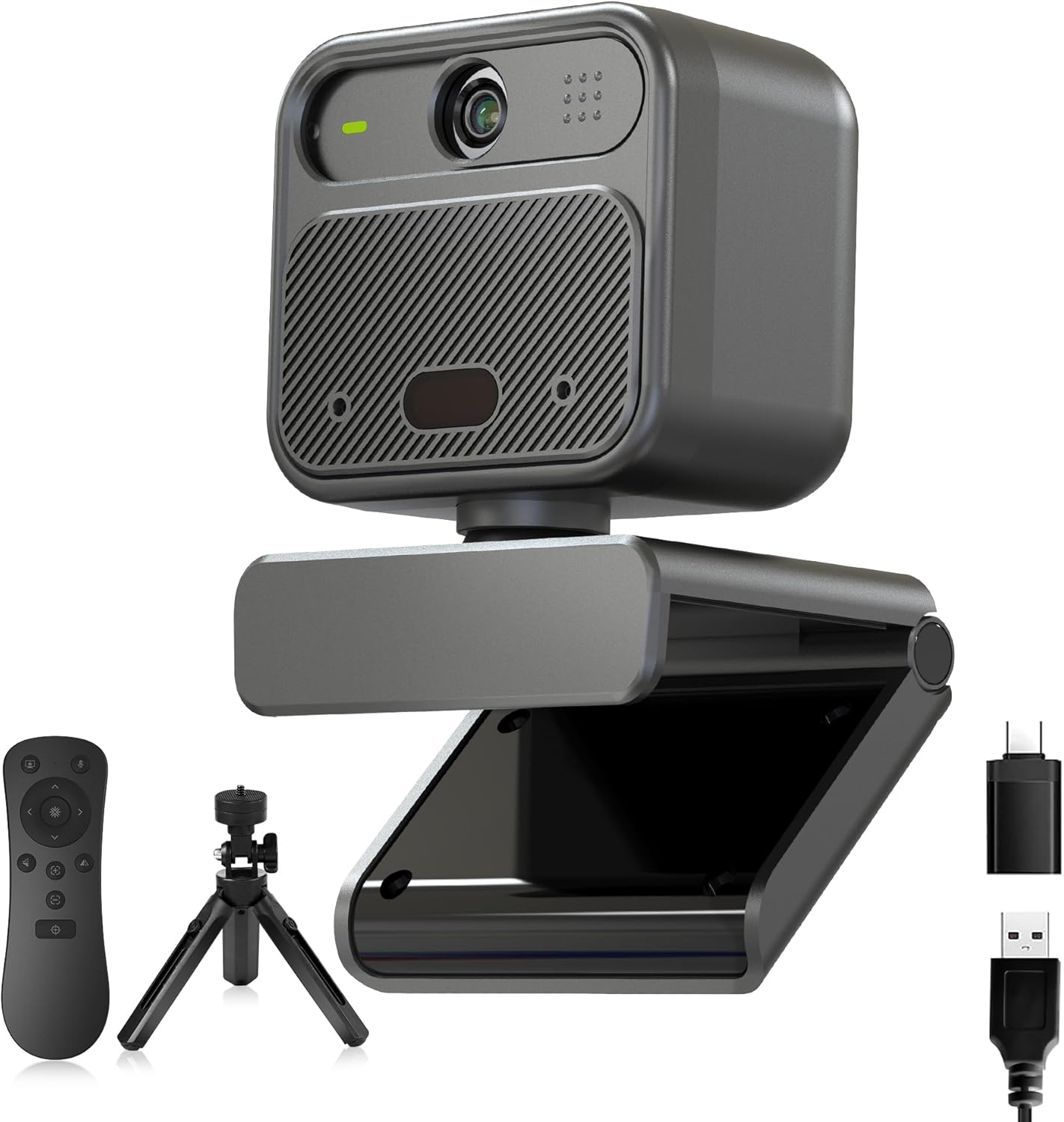 4K Webcam with 2 Microphone, Wide Angle PC Cameras with Mirror & Flip Funtion, Remote, Precise Focus, Privacy Cover, Tripod, Great for Computer, Zoom, OBS, Teams, Laptop, Personal Video Calling