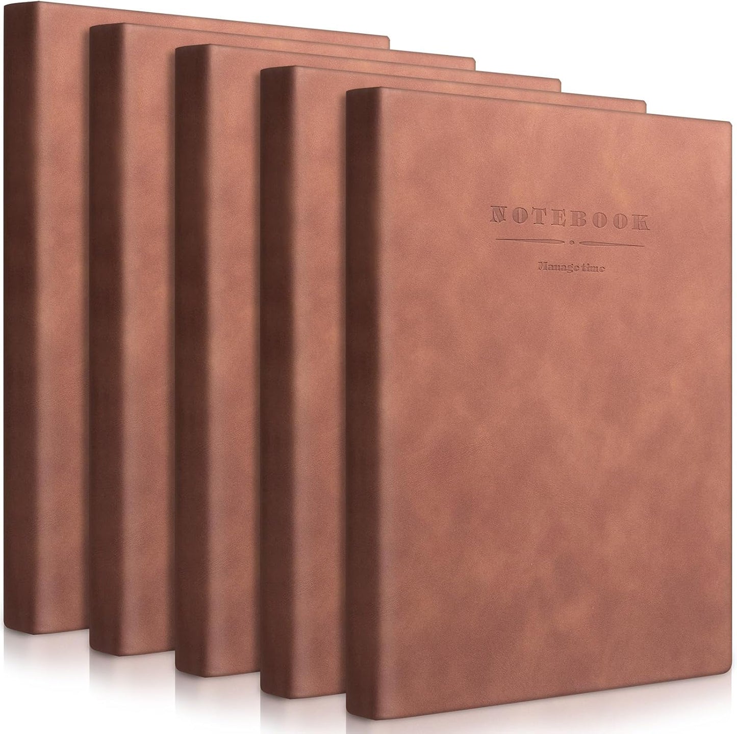SATINIOR 5 Pack A4 Notebooks Large Journal 360 Pages Leather Softcover Hardcover Notebooks Thick Paper Lined Notepad for Office School Business Note Taking Writing, 8.5'' x 11''(Brown)