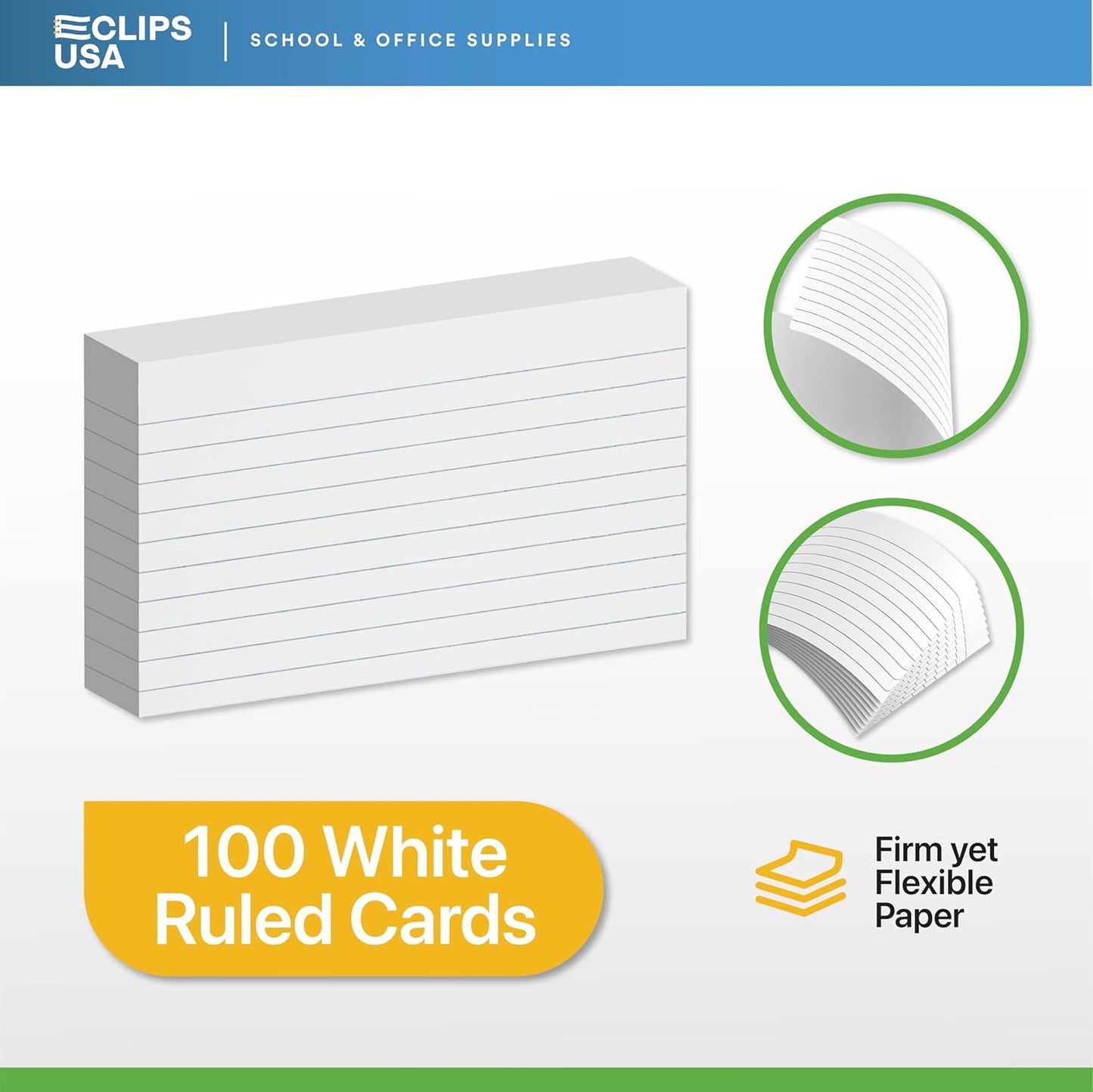 Index Cards Bulk (2400 Cards), Flash Cards, Note Cards, Flashcards, Index Cards 3x5, Notecards, Flash Cards For Studying, 100 Per Pack, (24 Pack, 3X5)