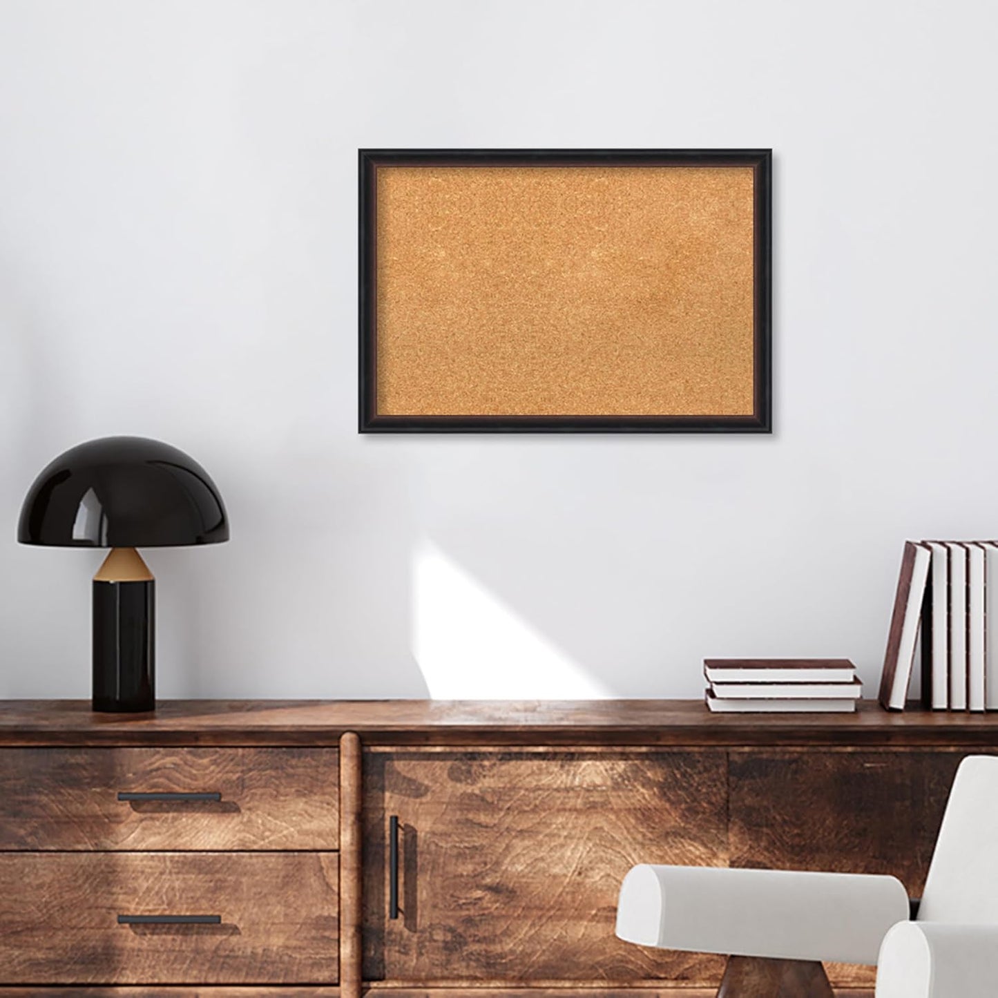 Amanti Art Natural Cork Board for Wall, 18x26 Vision Board with Black Wood Frame, Medium Corkboard Office Decor for Home Organization, Casual Corkboard Pinboard to display items for home organization