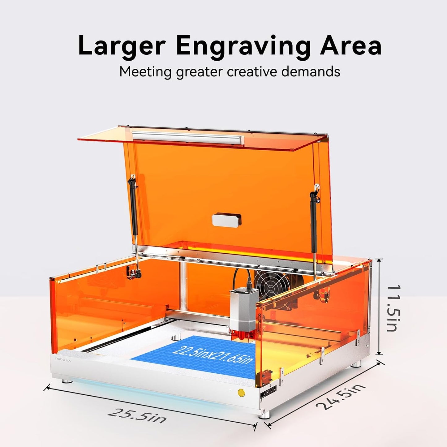 TOOCAA 40W Laser Engraver and Cutter Machine with No-Charge Software Air Assist,22" x 22" Bed Size, Enclosed Laser Engraver Cutting Machine for Tumblers Wood Metal Acrylic Leather