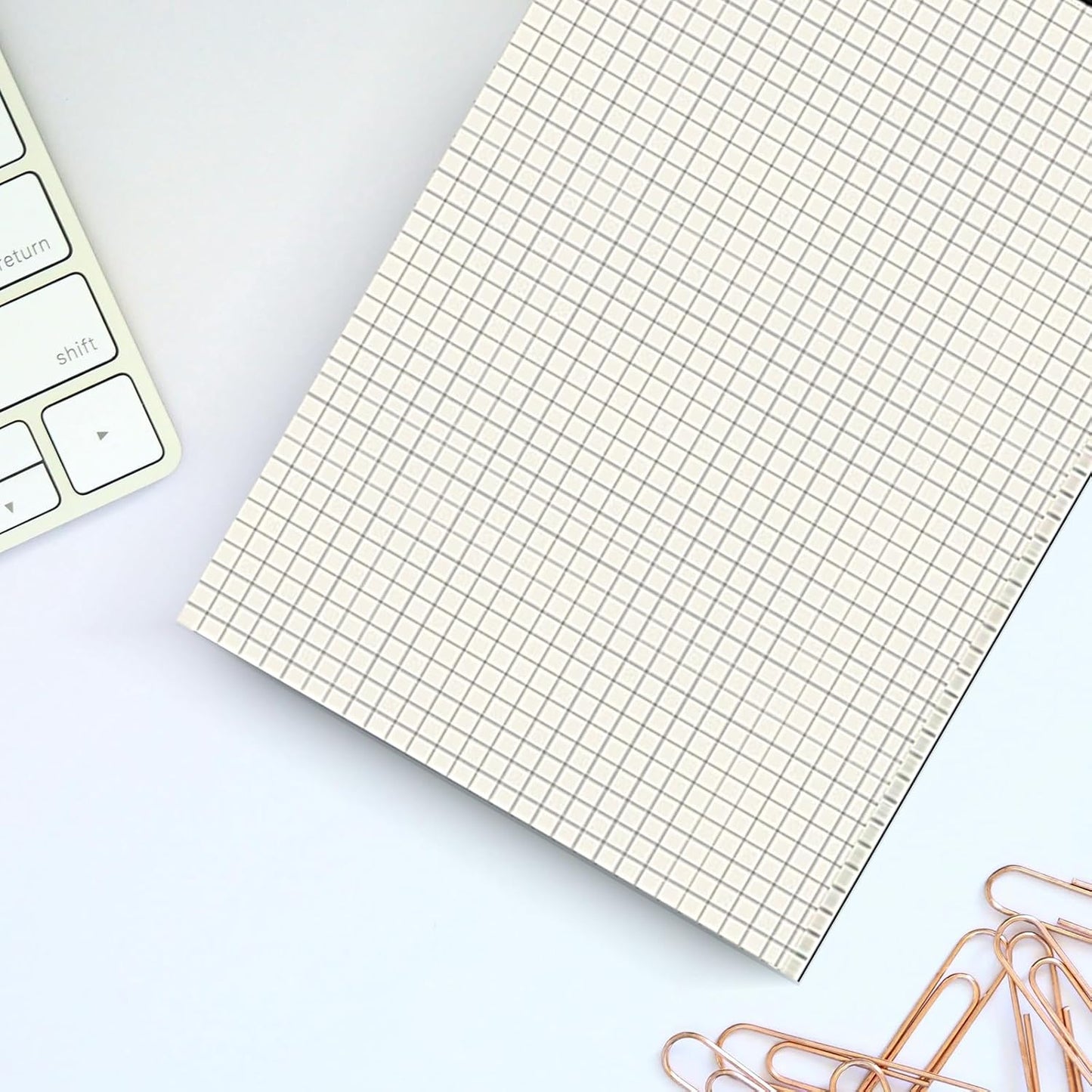 5 Pack A4 Graph Paper Pads, Quad Grid Paper Pad, 80 Sheets/Pad, Graph Paper Notebook for Office Supplies, Architects, White