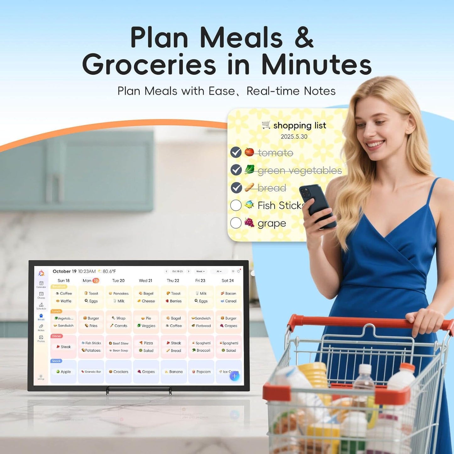 15.6" Digital Calendar Chore Chart, Ultra-HD Interactive Touchscreen, No Subscription Required, Electronic Smart Family Planner & Organizer, Wall Mount Included, Ensuring Seamless Scheduling