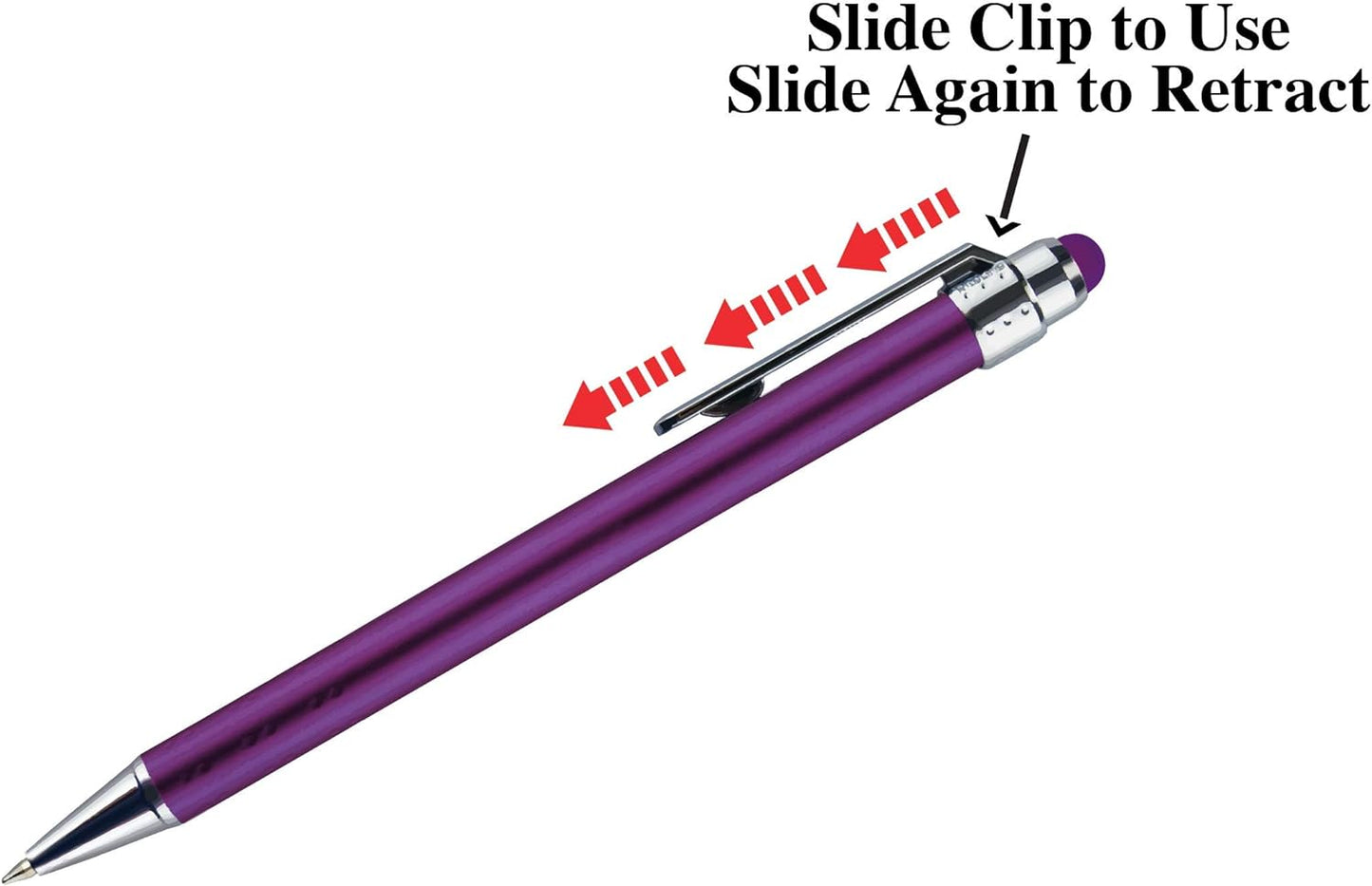 Personalized Pens with Stylus Tip -Bright Vibes- Click action - Custom - Black writing - Printed Name pens - Imprinted with Your Logo or Message - FREE PERSONALIZATION - 12 Pens/Box (Blue)