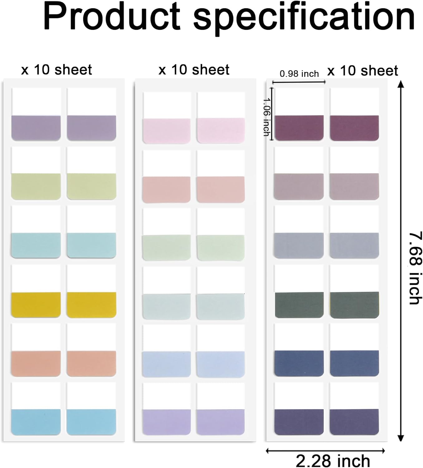 Potanro Sticky Book Tabs 360PCS Notebook Colorful Book Annotation Tabs Kit Writable Repositionable Color Page Markers Bible Tabs for Office Supplies