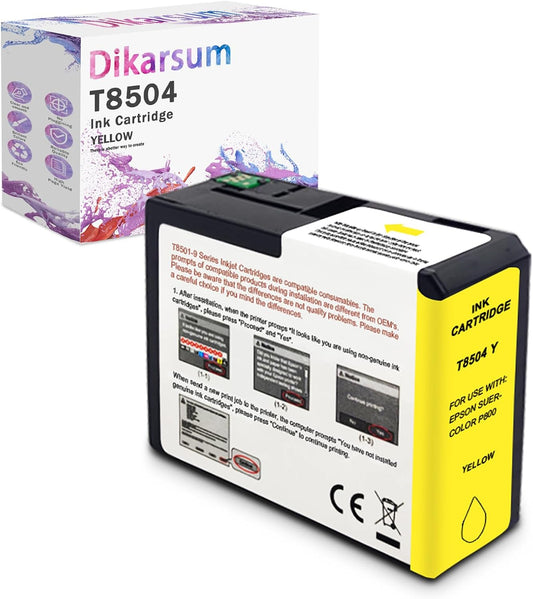 T850 Ink Cartridge Remanufactured T8504 T850400 Ink Cartridge Replacement for Surecolor P800 Printer(Yellow)